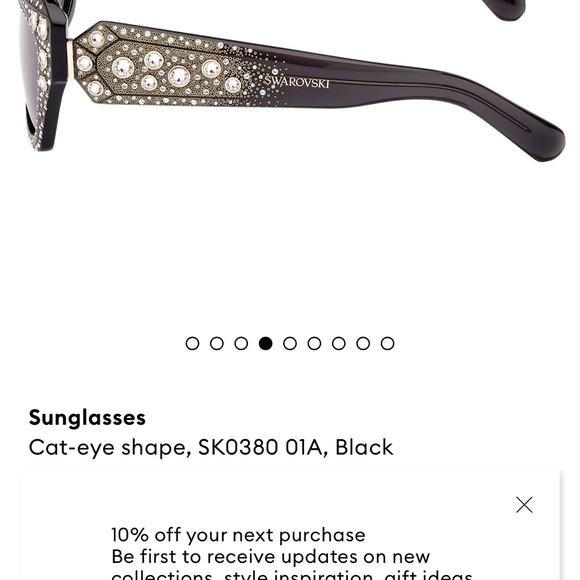 Swarovski Cat Eye Sunglasses Black - Picture 2 of 7